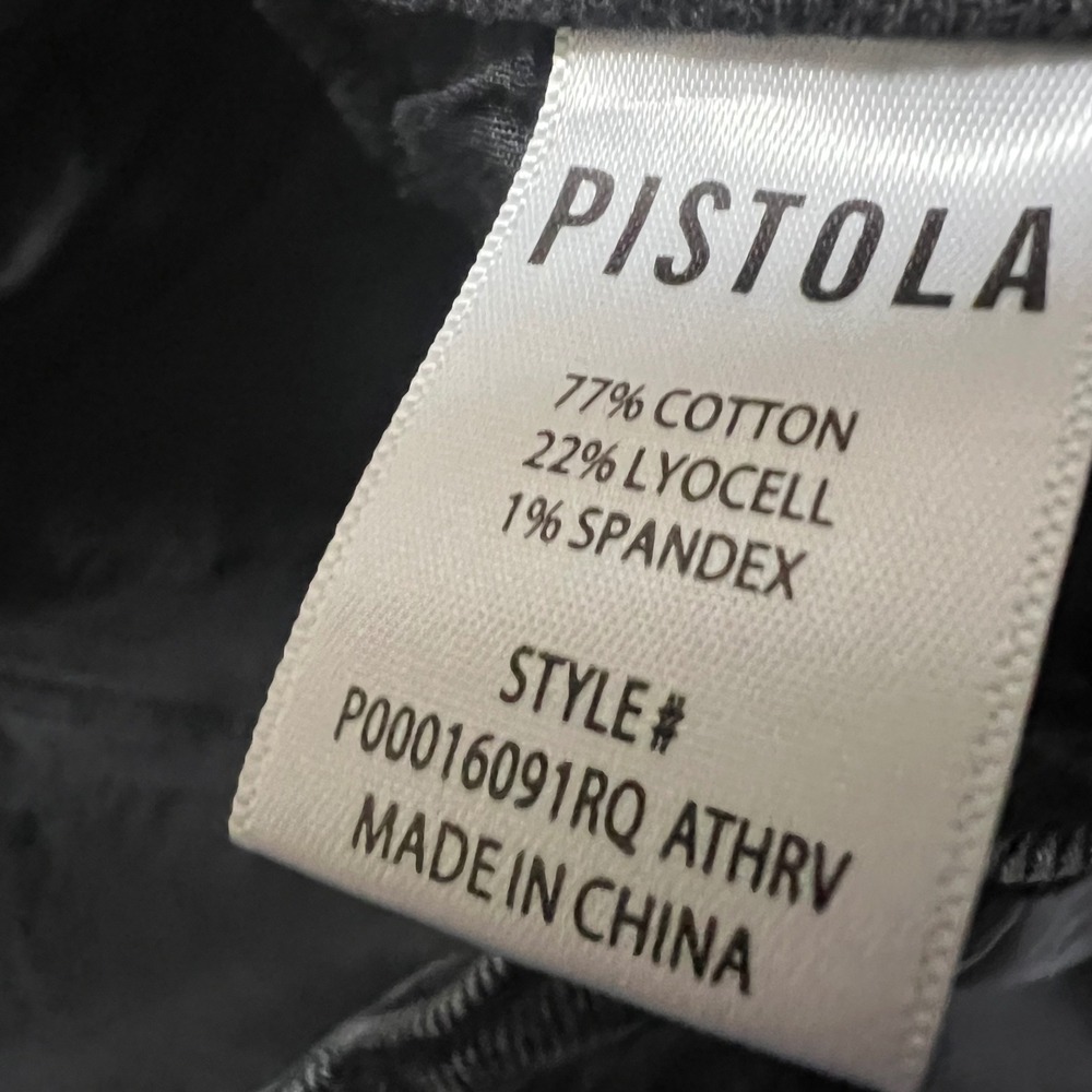Pistola Jeans Womens 24 Black Distressed High Rise Straight Leg P00016091RQ
